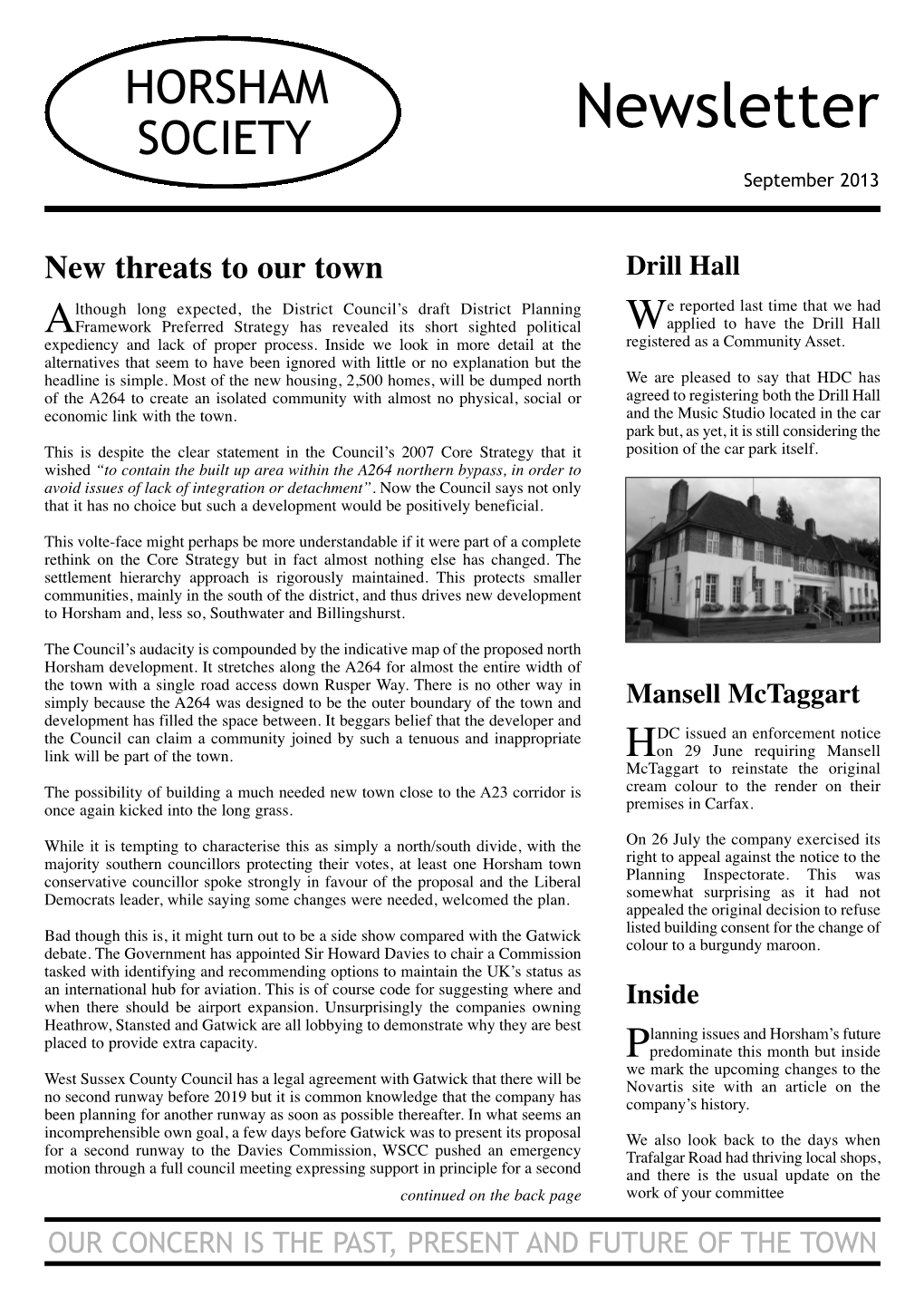 Newsletter September 2013 Continued from the Front Page Runway