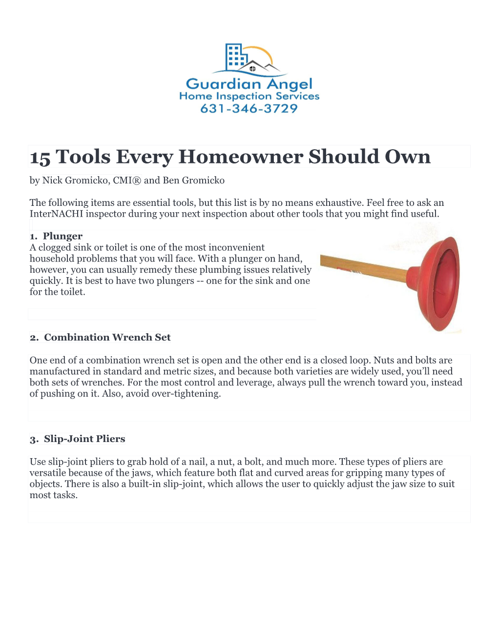 15 Tools Every Homeowner Should Own by Nick Gromicko, CMI® and Ben Gromicko