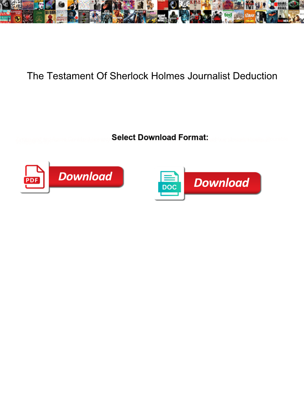 The Testament of Sherlock Holmes Journalist Deduction
