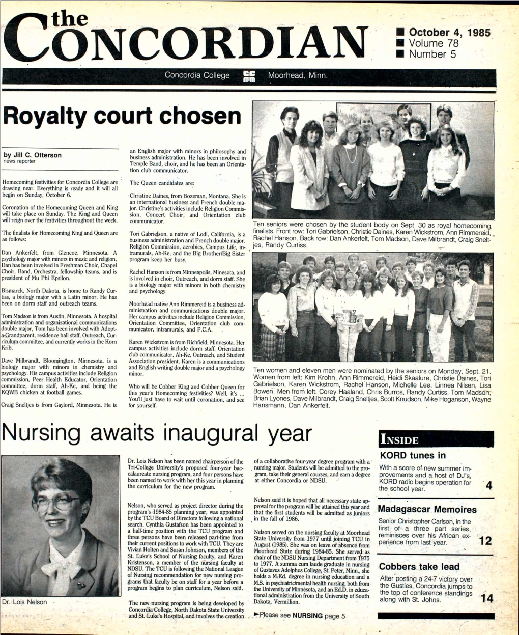 Royalty Court Chosen Nursing Awaits Inaugural Year