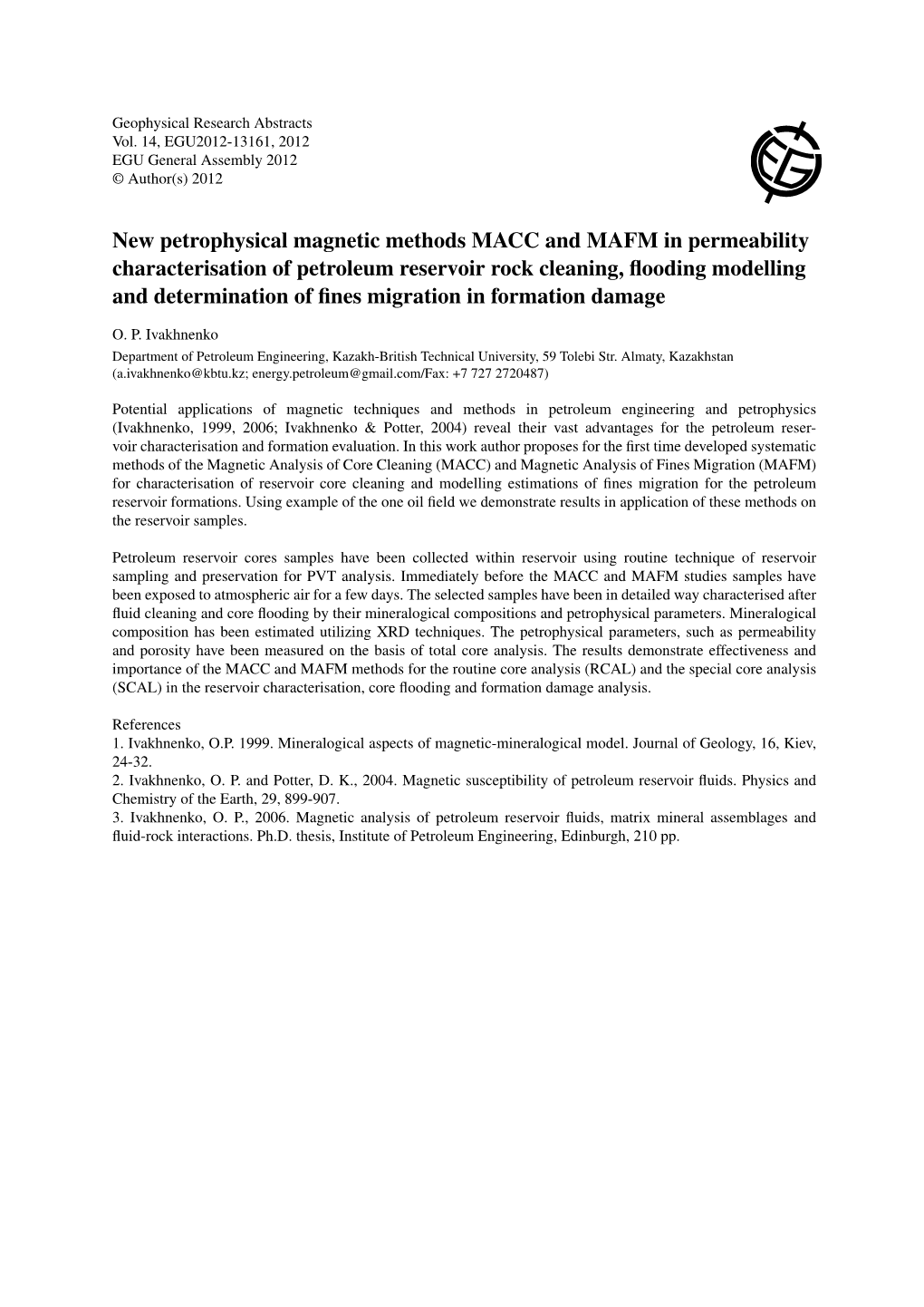 New Petrophysical Magnetic Methods MACC and MAFM in Permeability