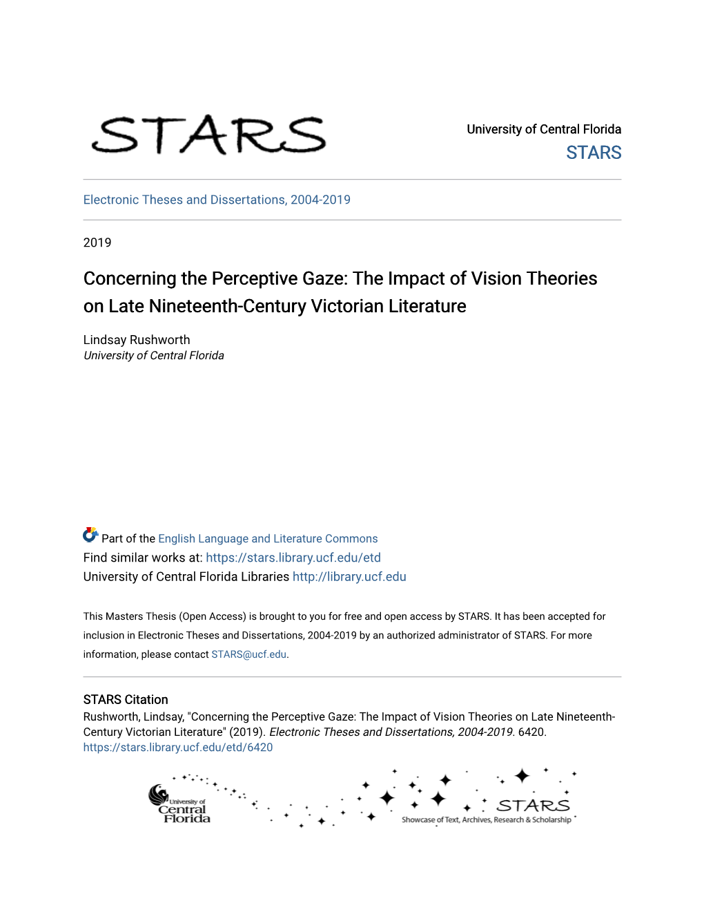 The Impact of Vision Theories on Late Nineteenth-Century Victorian Literature