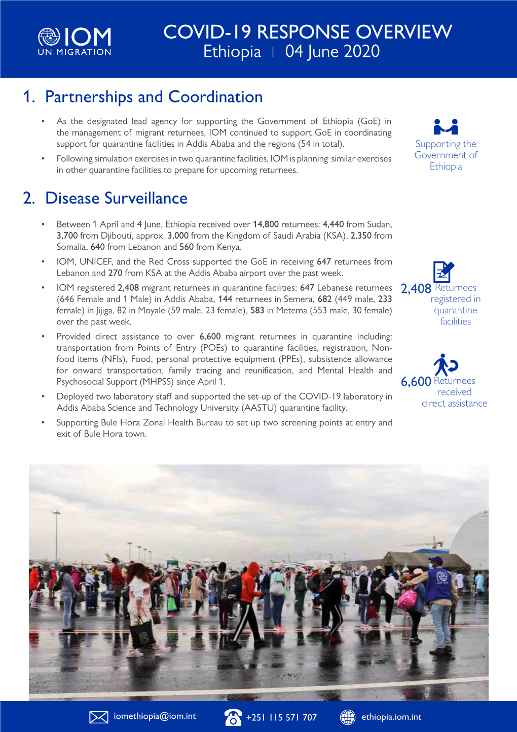 RESPONSE OVERVIEW Ethiopia | 04 June 2020