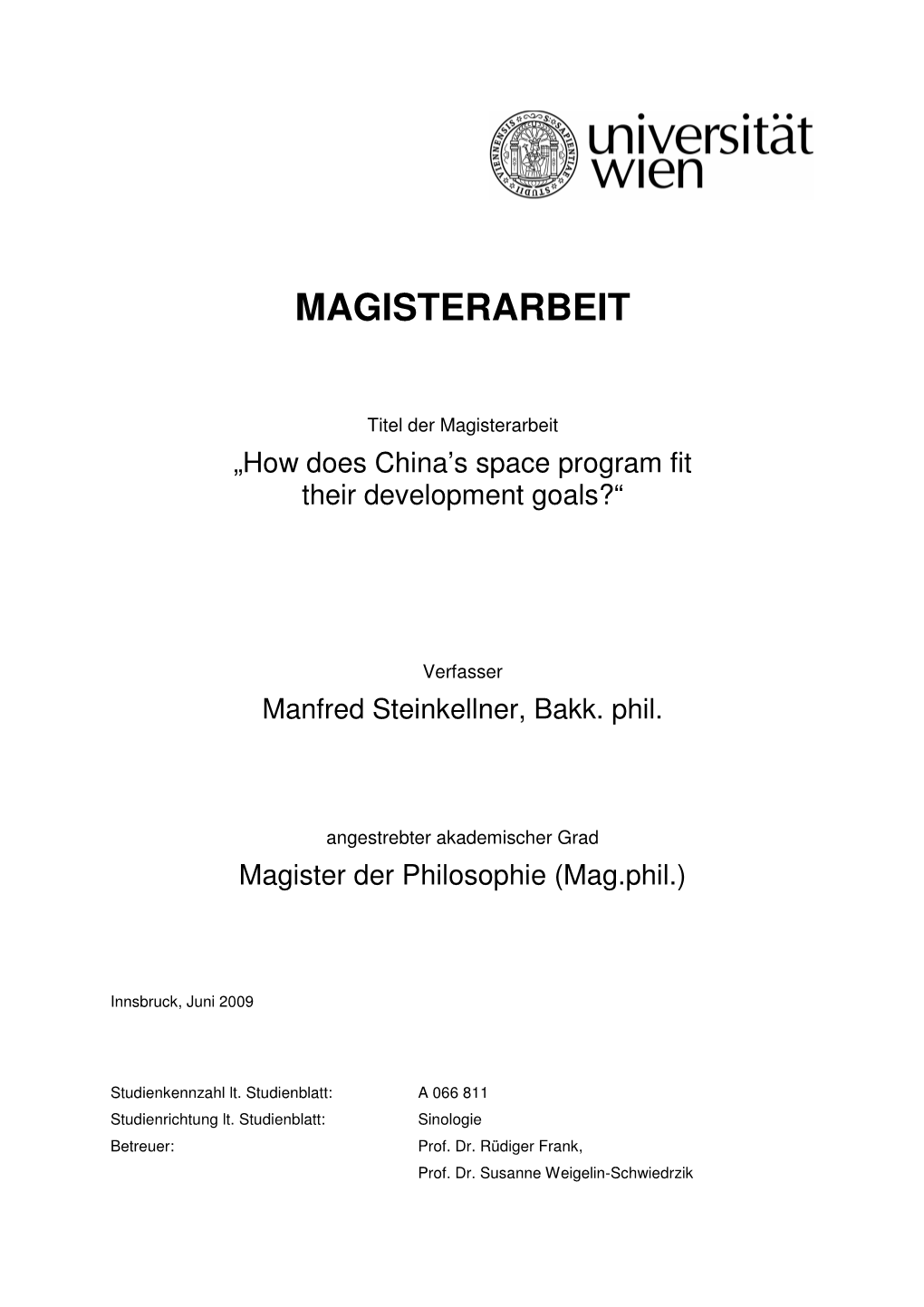 Magisterarbeit