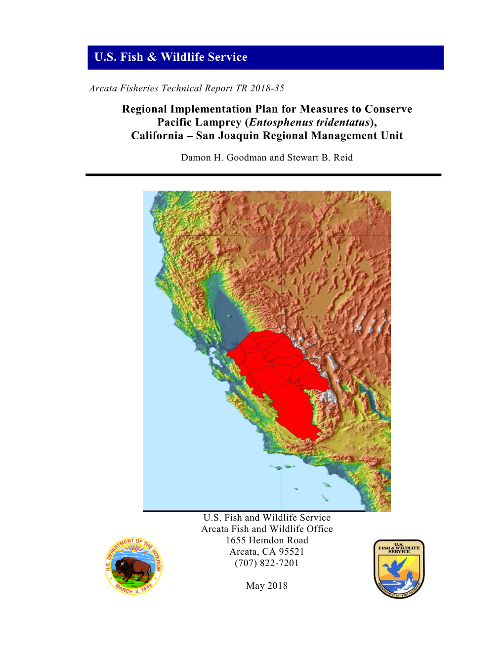 (Entosphenus Tridentatus), California – San Joaquin Regional Management Unit