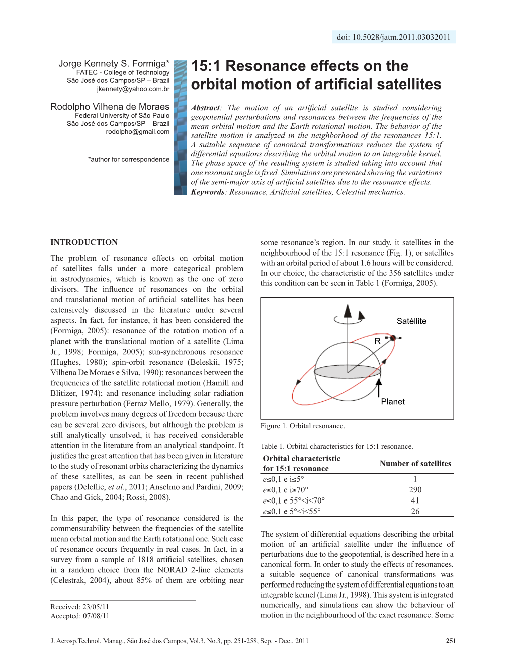 15:1 Resonance Effects on the Orbital Motion of Artificial Satellites