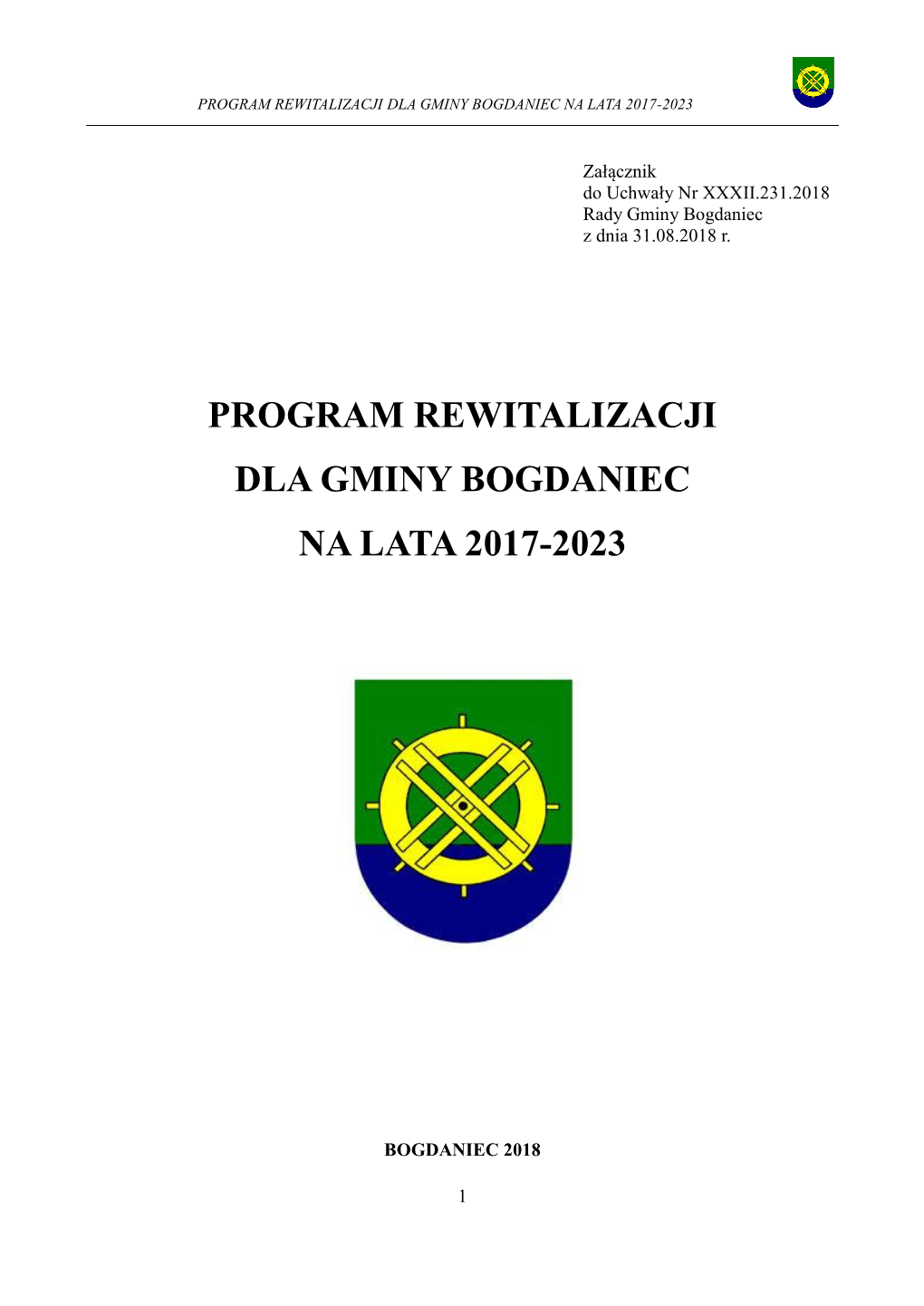 Program Rewitalizacji Dla Gminy Bogdaniec Na Lata 2017-2023