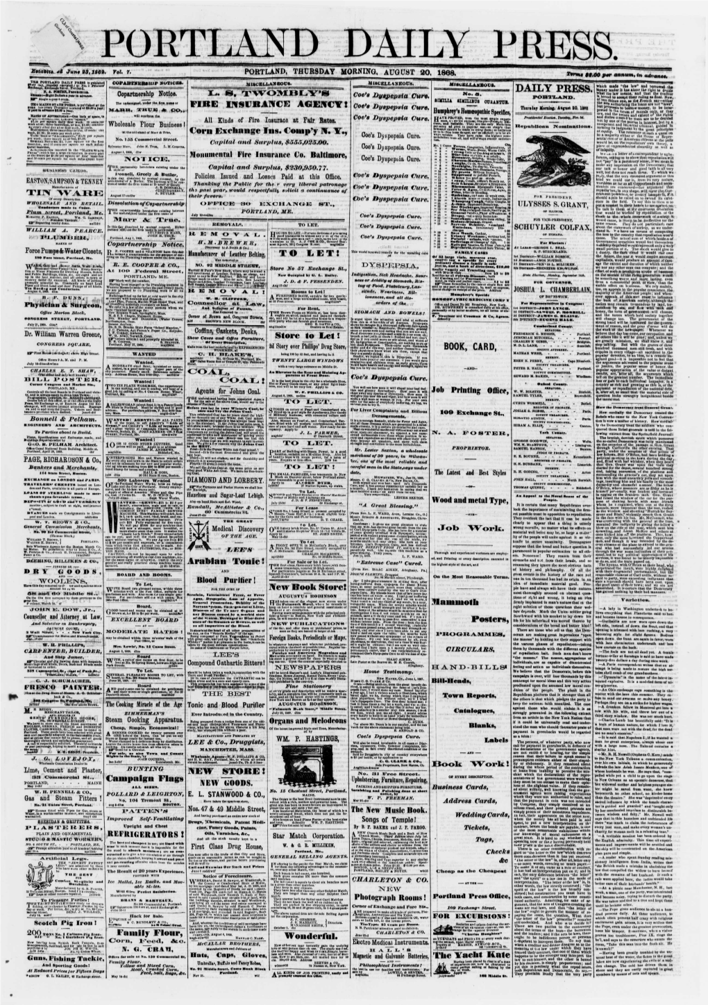 Portland Daily Press: August 20,1868