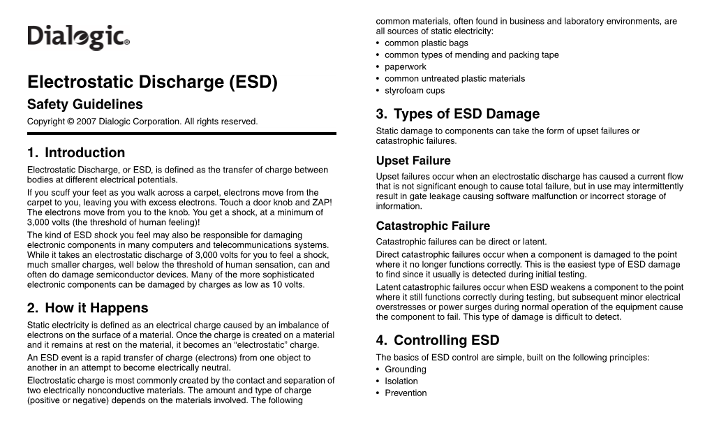 ESD) • Styrofoam Cups Safety Guidelines 3