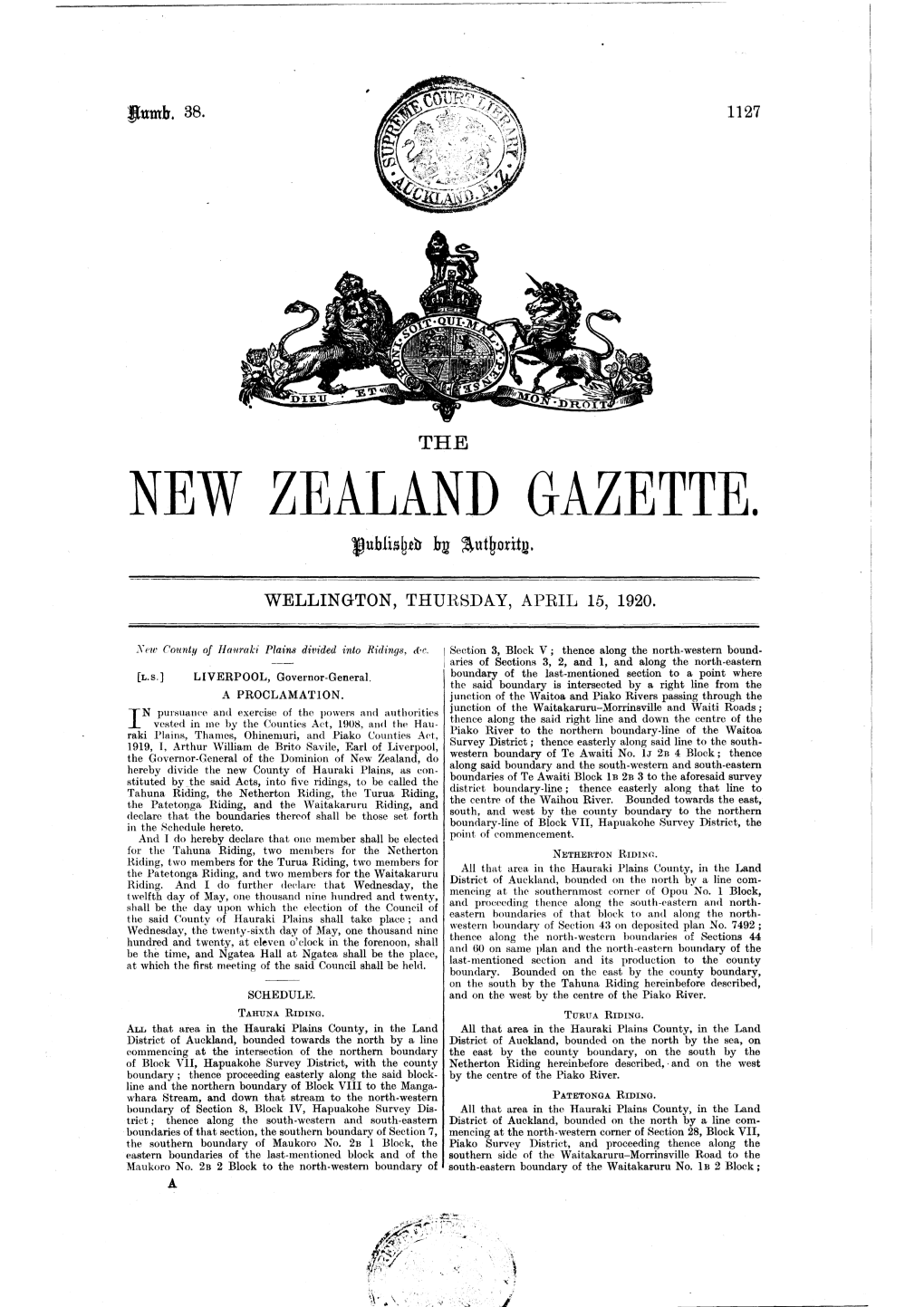 New Zealand Gazette