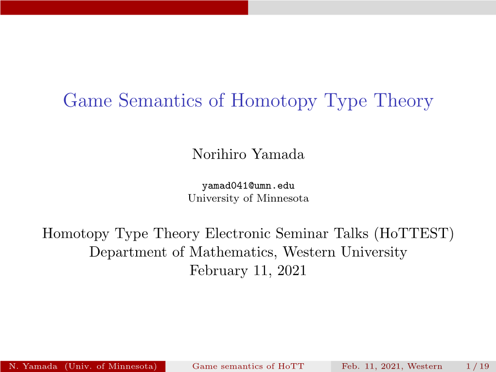 Game Semantics of Homotopy Type Theory