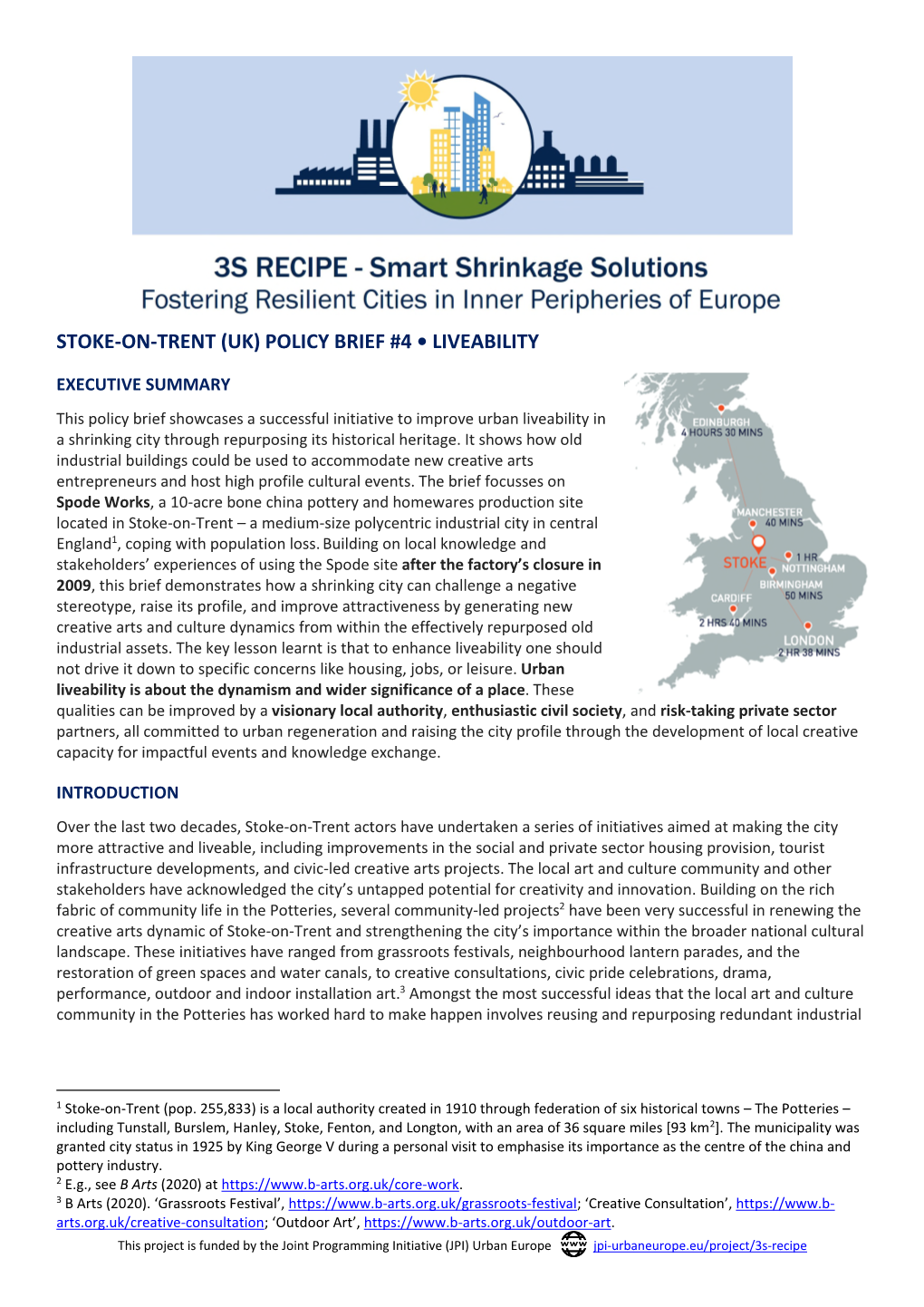 Stoke-On-Trent (Uk) Policy Brief #4 • Liveability