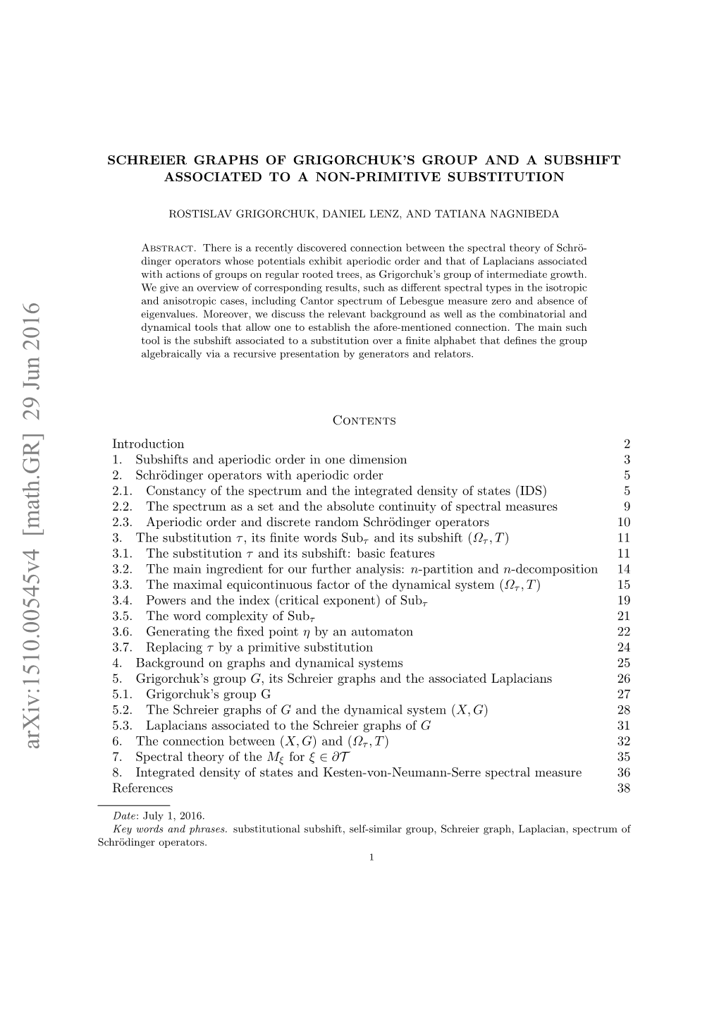 Arxiv:1510.00545V4 [Math.GR] 29 Jun 2016 7