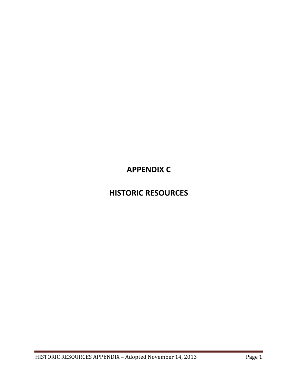 Appendix C Historic Resources