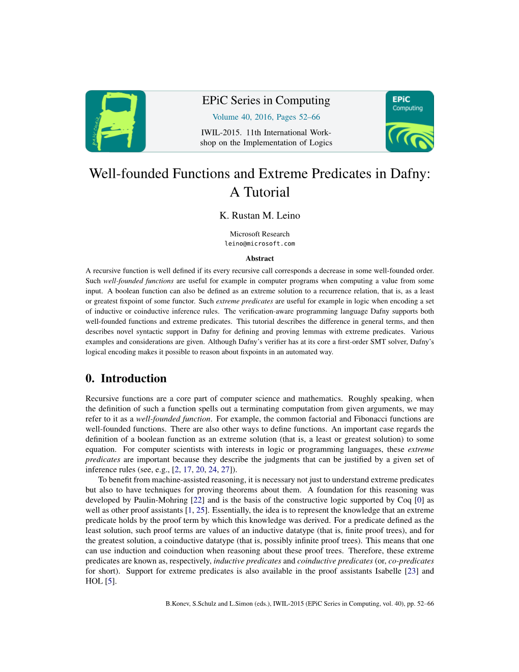 Well-Founded Functions and Extreme Predicates in Dafny: a Tutorial