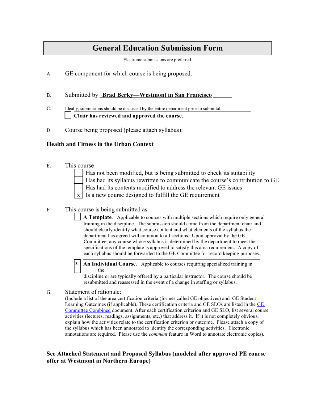 General Education Framework s1