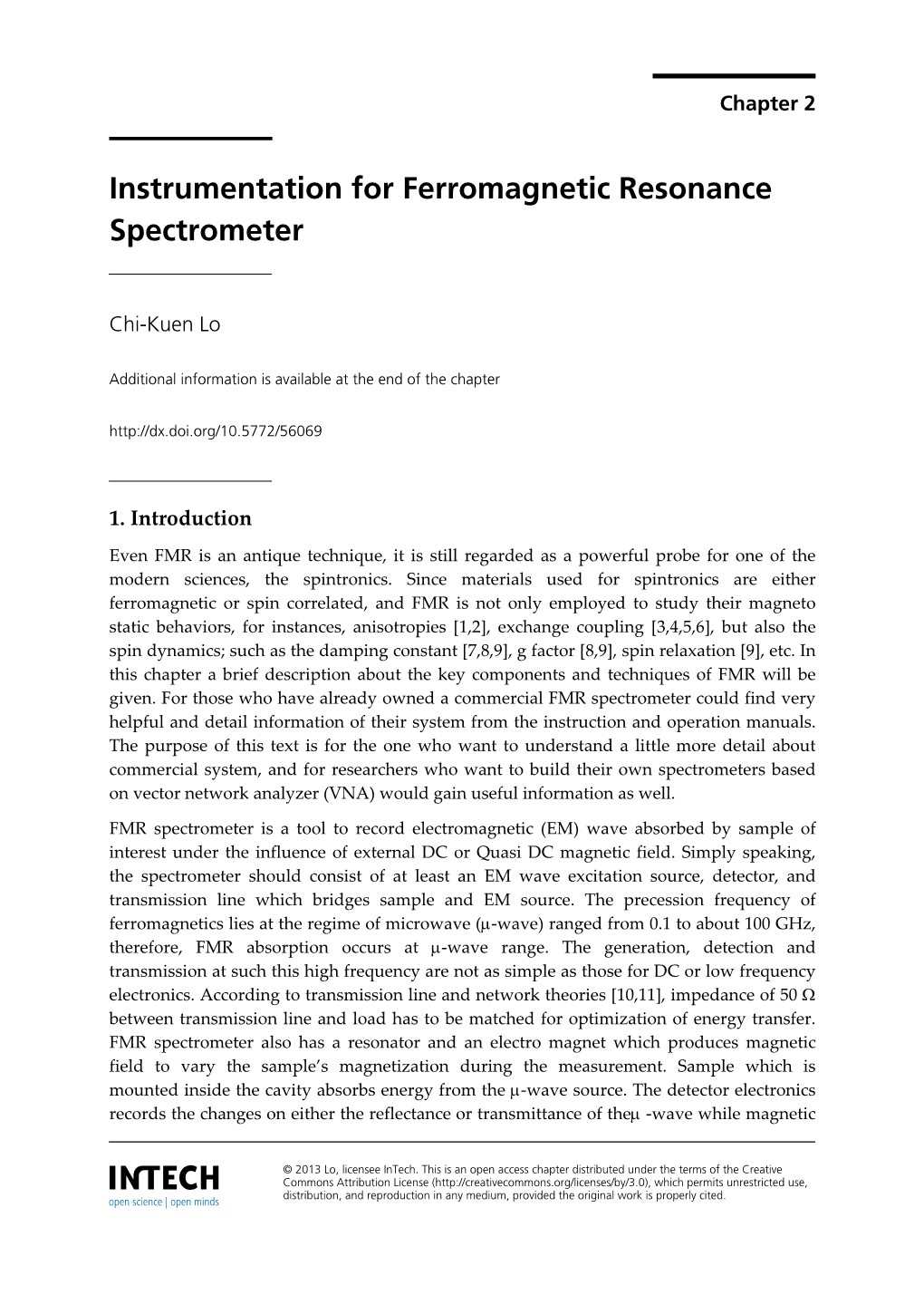 Instrumentation for Ferromagnetic Resonance Spectrometer