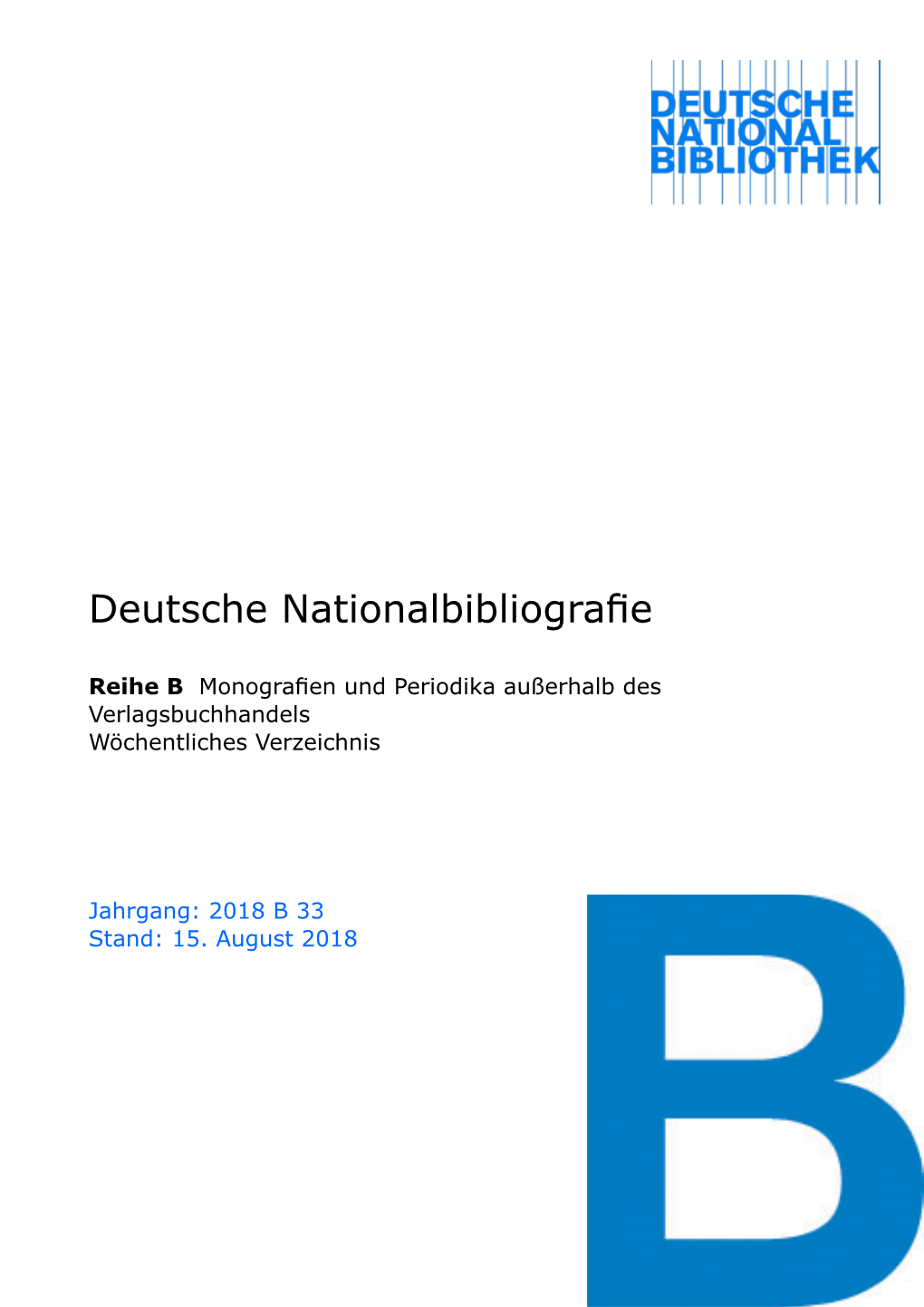 Deutsche Nationalbibliografie 2018 B 33