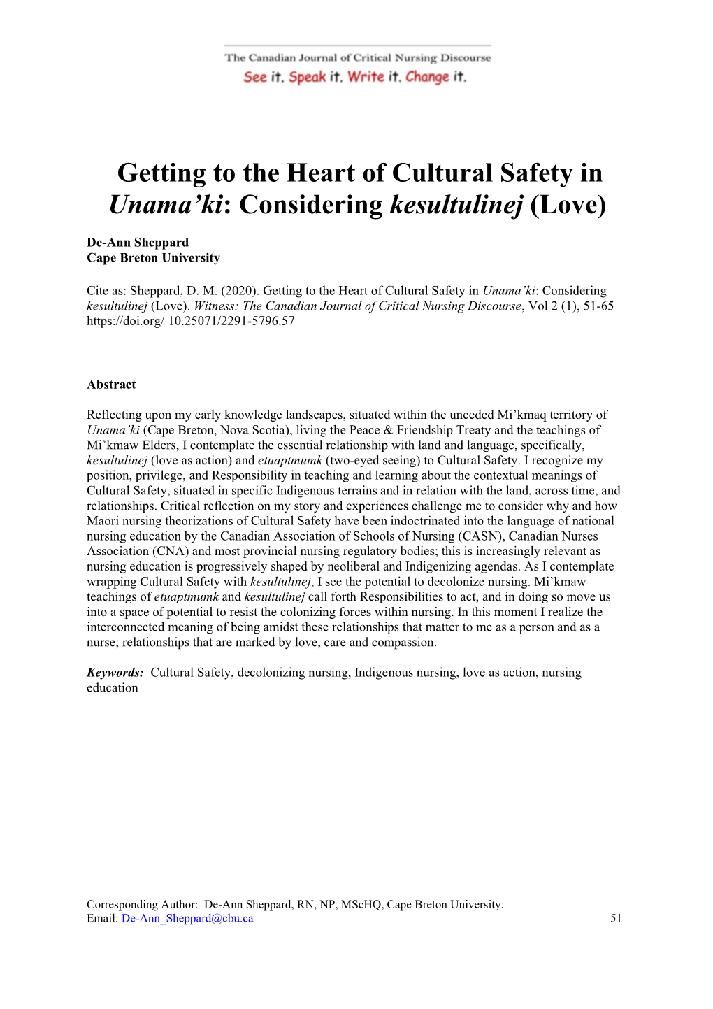 Getting to the Heart of Cultural Safety in Unama'ki