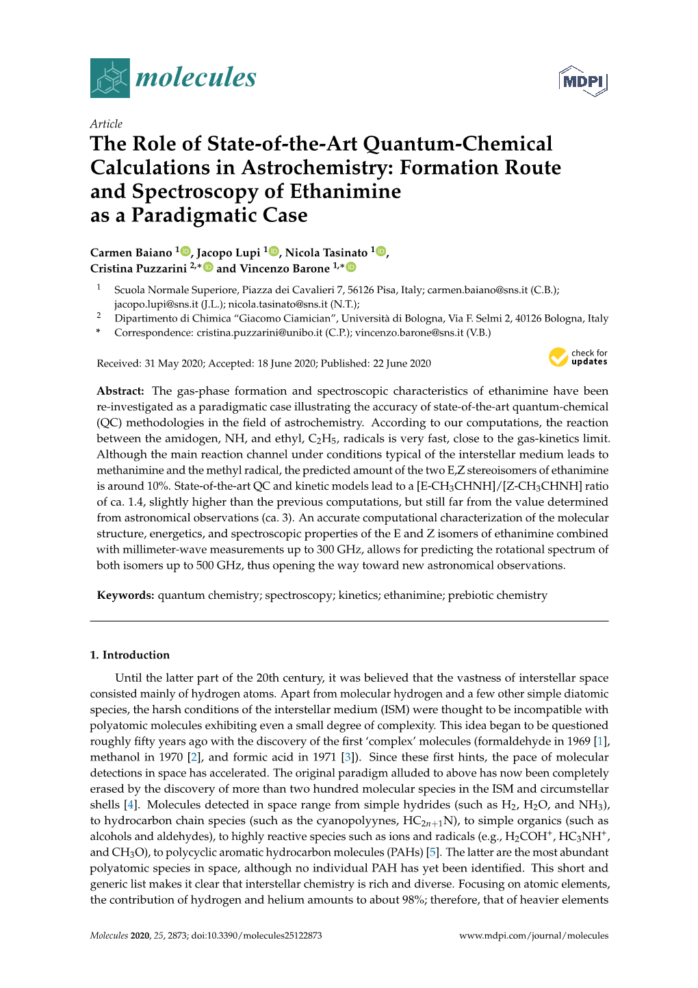 The Role of State-Of-The-Art Quantum-Chemical Calculations in Astrochemistry: Formation Route and Spectroscopy of Ethanimine As a Paradigmatic Case