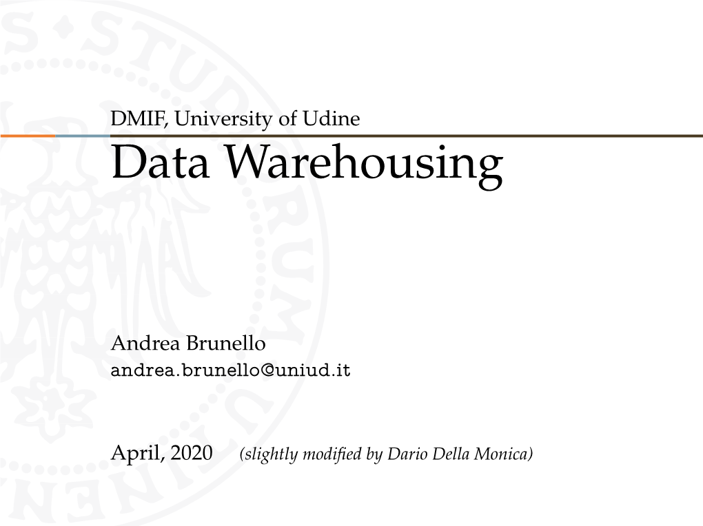 Data Warehousing