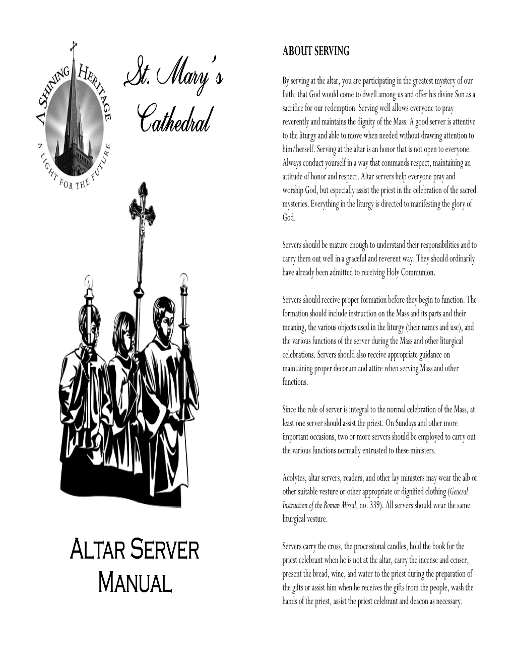 St. Mary's Altar Server Manual