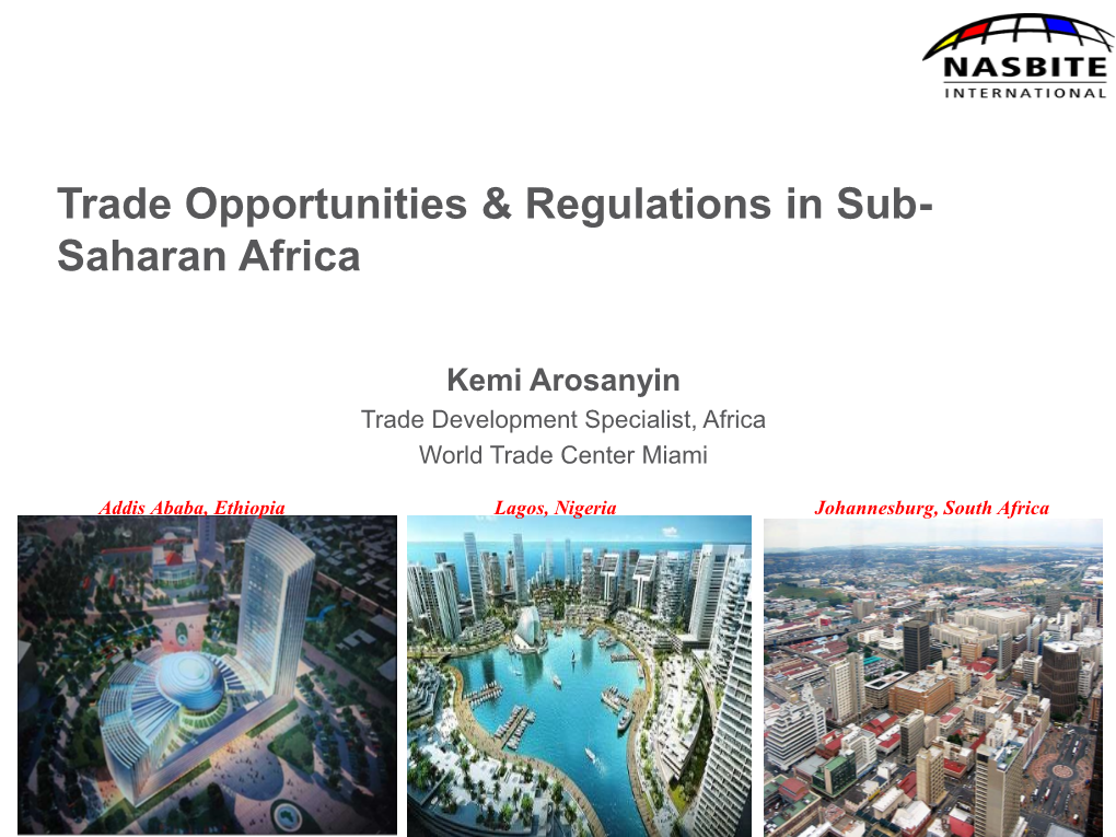 Trade Opportunities & Regulations in Sub-Saharan Africa