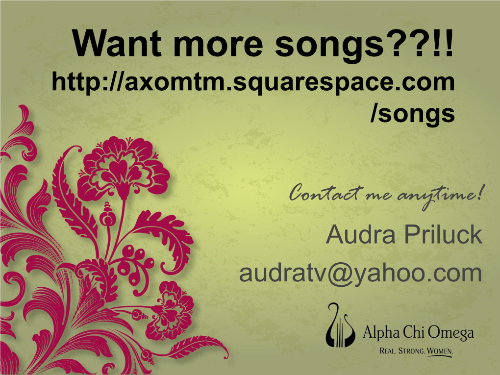 VIRTUAL AXO SONG WORKSHOP May 20, 2020