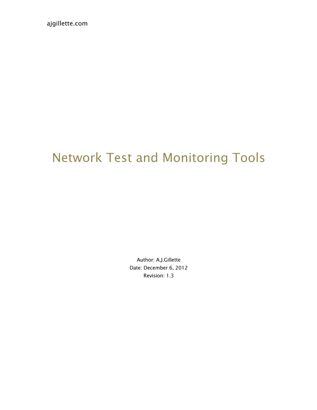 Network Test and Monitoring Tools