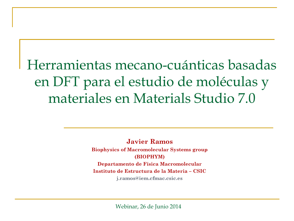 Density Functional Theory (DFT)