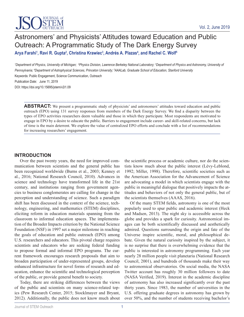 Astronomers' and Physicists' Attitudes Toward Education and Public