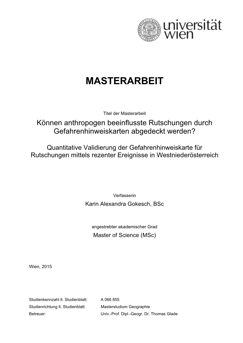 Masterarbeit