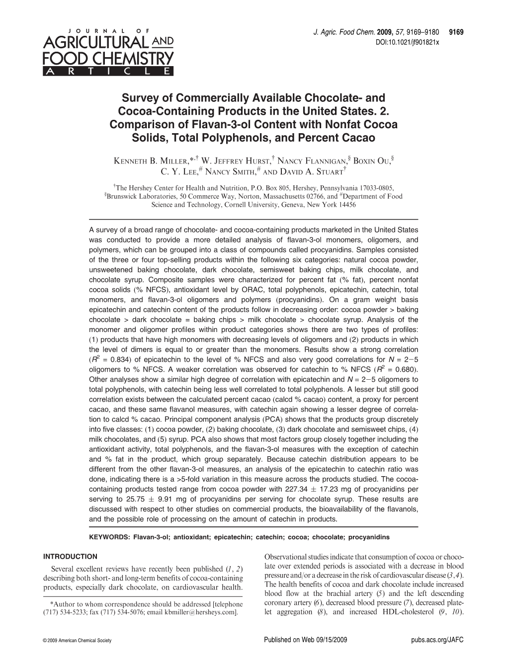 Survey of Commercially Available Chocolate- and Cocoa-Containing Products in the United States