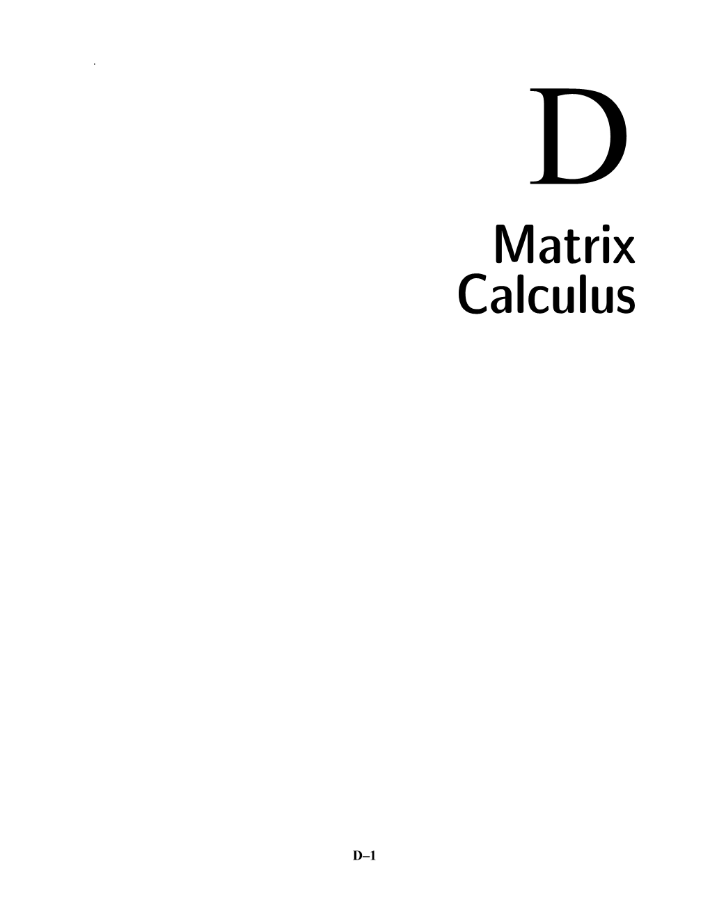 Matrix Calculus