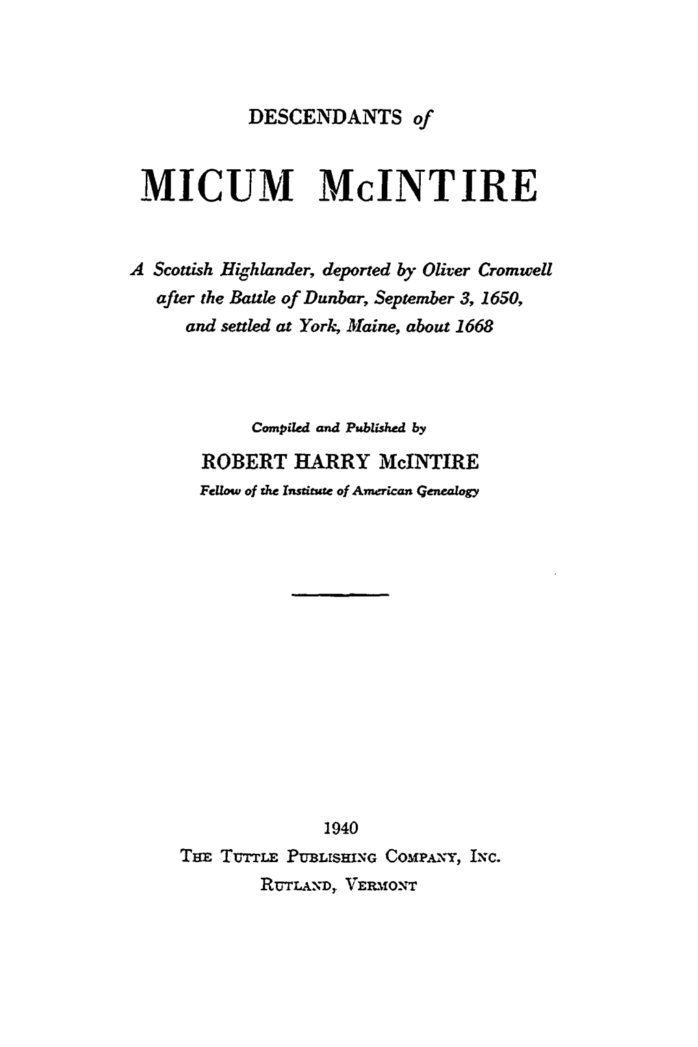 Miculvi Mcintire