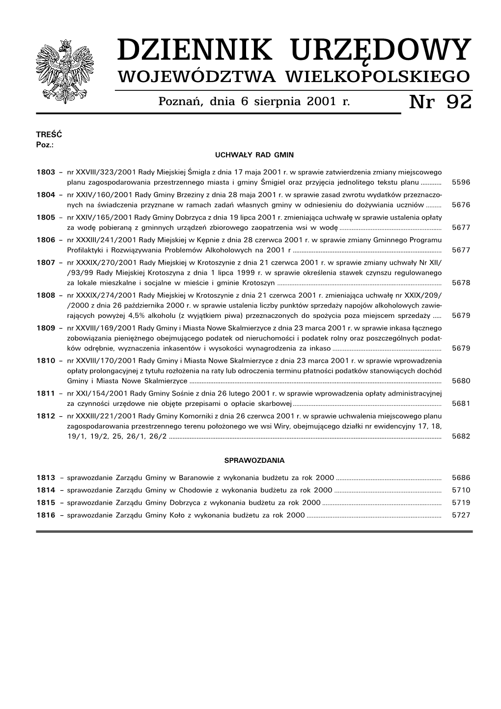 Dziennik Nr 92 2001.Pdf