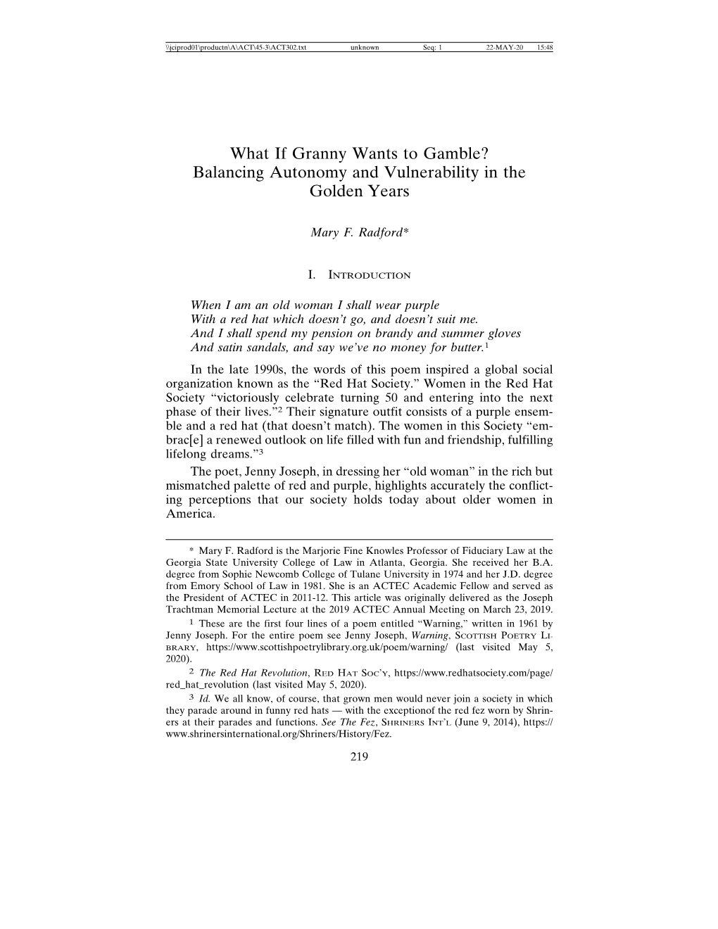 What If Granny Wants to Gamble? Balancing Autonomy and Vulnerability in the Golden Years