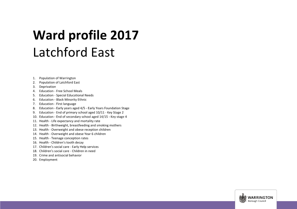 Ward Profile 2017 Latchford East