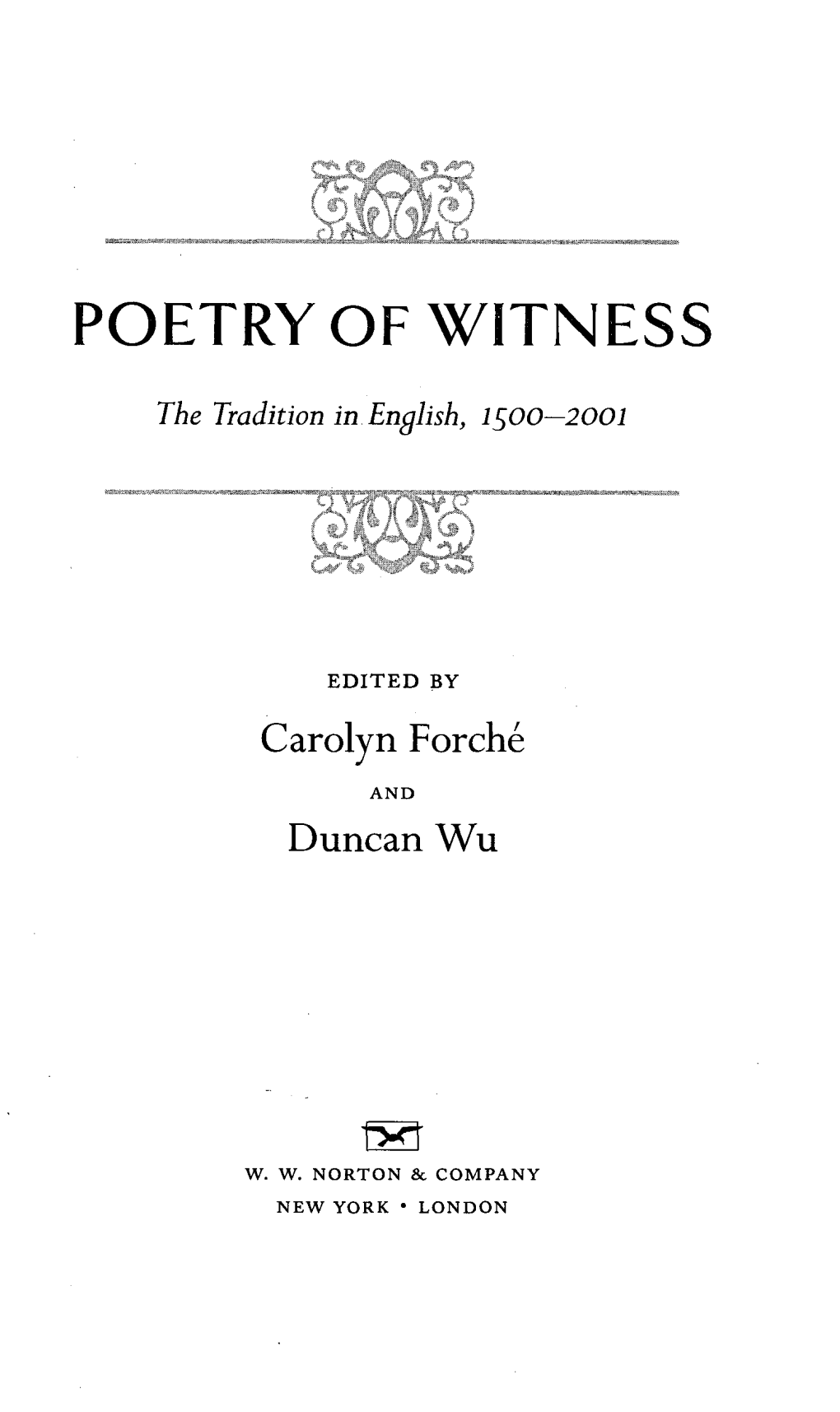 Poetry of Witness