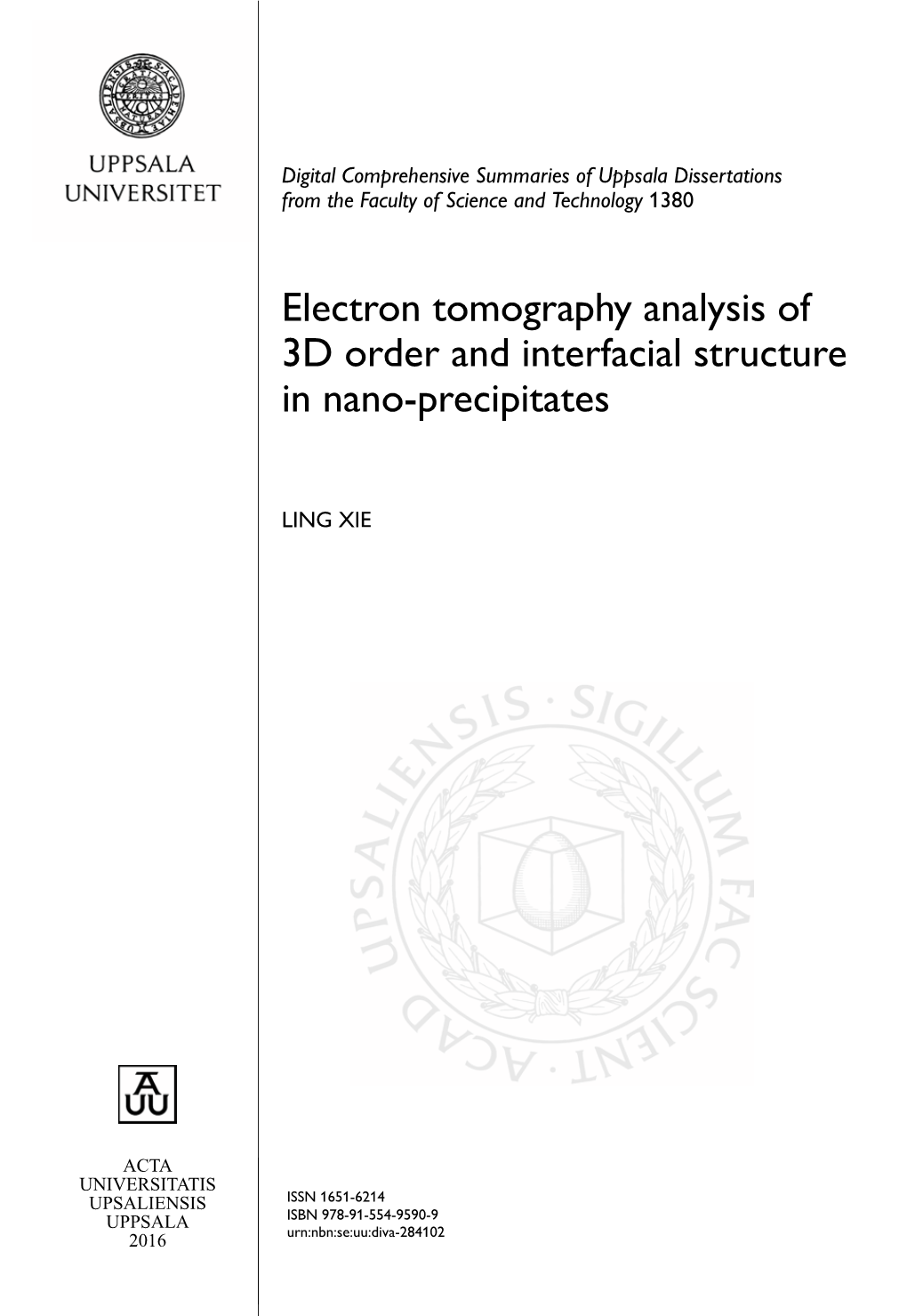 Electron Tomography Analysis of 3D Order and Interfacial Structure in Nano-Precipitates