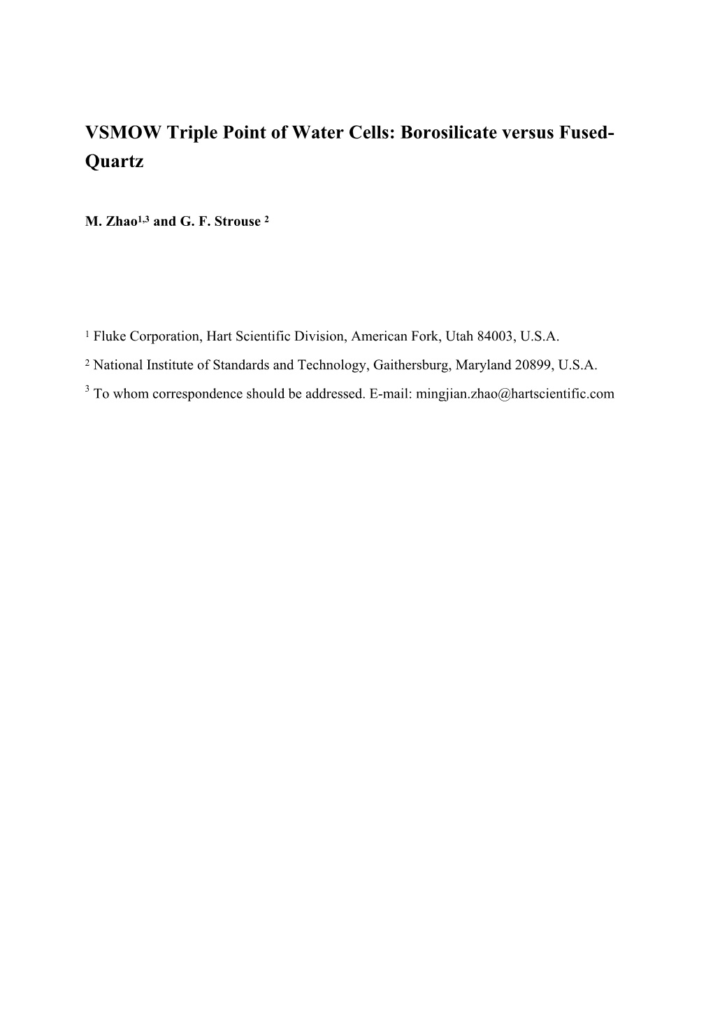 VSMOW Triple Point of Water Cells: Borosilicate Versus Fused-Quartz