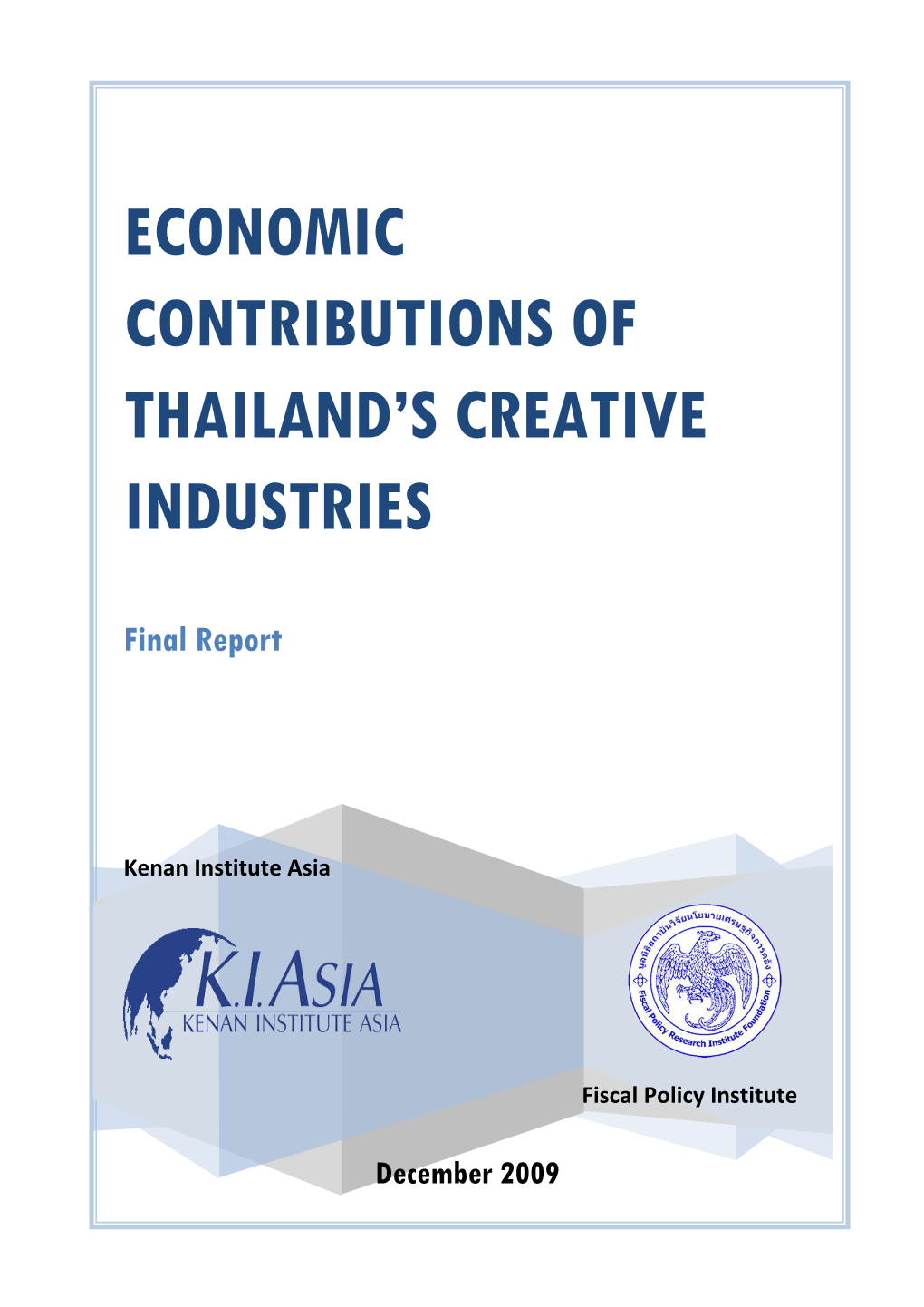 Economic Contributions of Thailand's Creative Industries