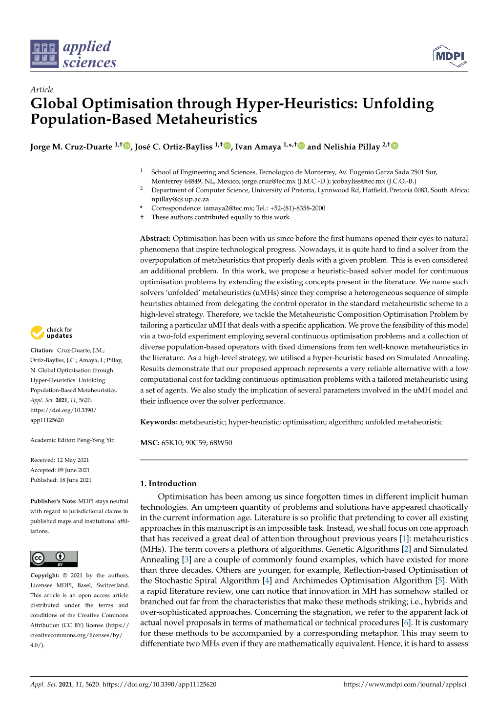 Global Optimisation Through Hyper-Heuristics: Unfolding Population-Based Metaheuristics