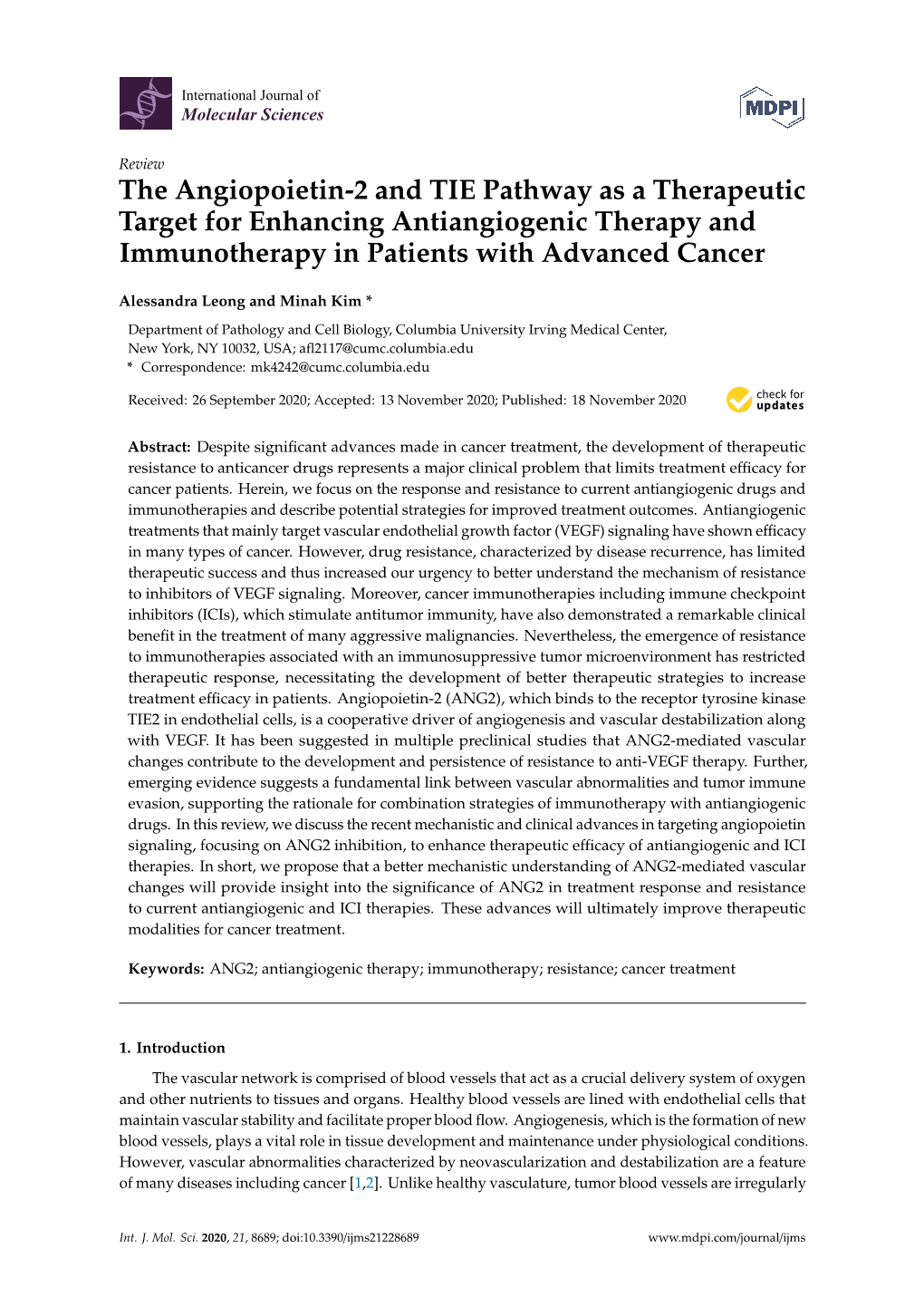 The Angiopoietin-2 and TIE Pathway As a Therapeutic Target for Enhancing Antiangiogenic Therapy and Immunotherapy in Patients with Advanced Cancer