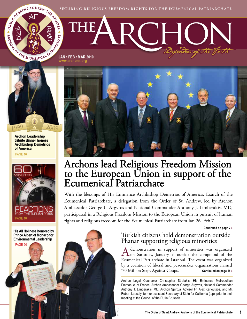 Archons Lead Religious Freedom Mission to the European Union In