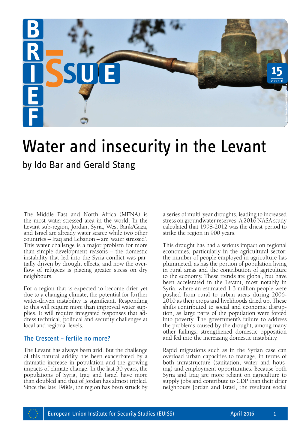 Water and Insecurity in the Levant by Ido Bar and Gerald Stang