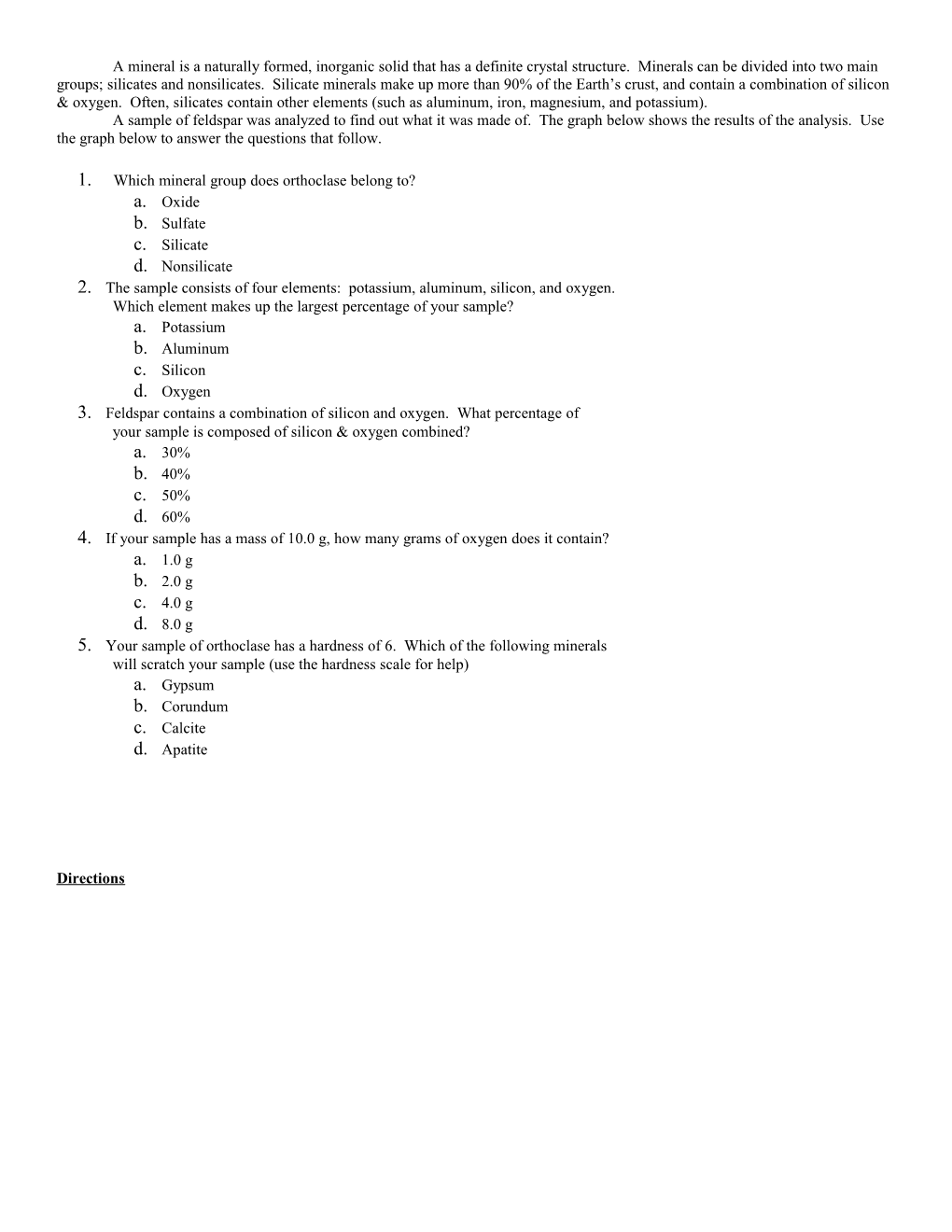 1. Which Mineral Group Does Orthoclase Belong To?