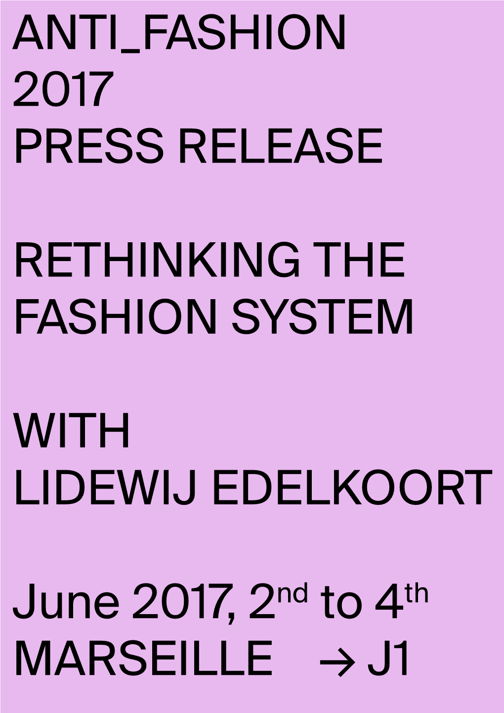 2017 Press Release Rethinking the Fashion System With