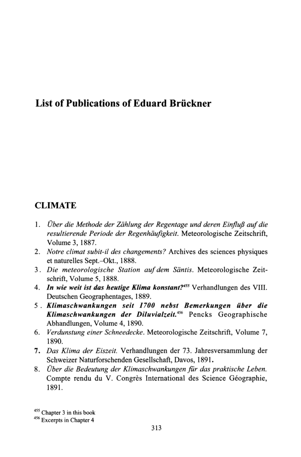 List of Publications of Eduard Briickner
