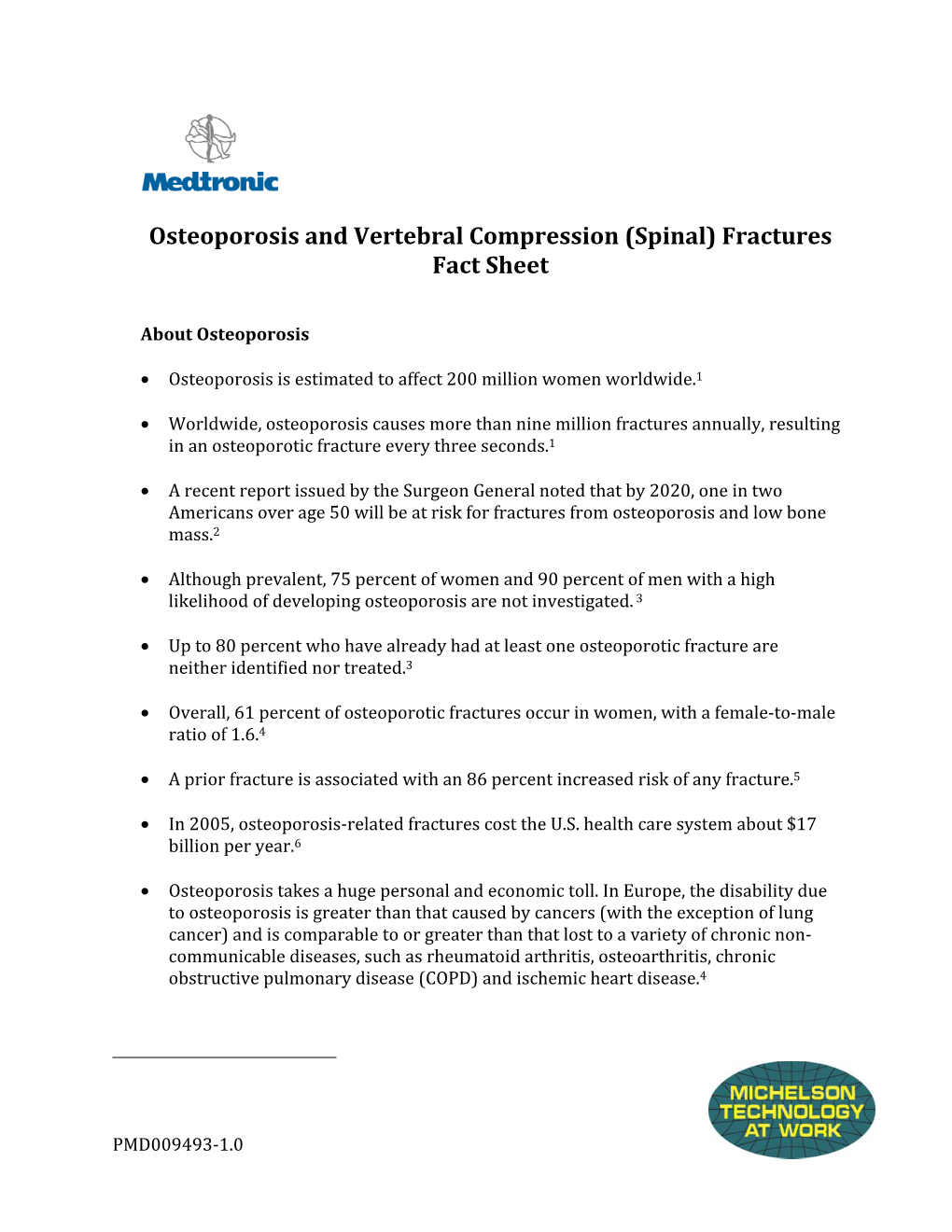 Osteoporosis and Vertebral Compression (Spinal) Fractures Fact Sheet